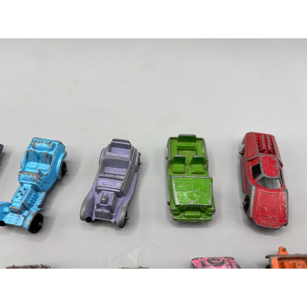 Vintage Diecast Miniature Tootsie Toy Cars Lot 12pc VW Beetle Mercedes Jeep